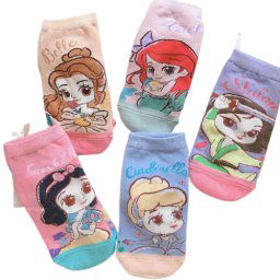 5 Pares Anime Dibujos Calcetines Corte Bajo Princesas Unisex