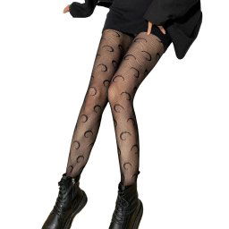 Pantimedias Halloween Mujer Patrones Luna Primavera