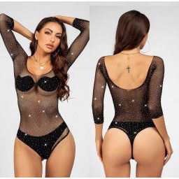 Lencería Malla Arte Brillos Delicada Sensual Ropa Mujer