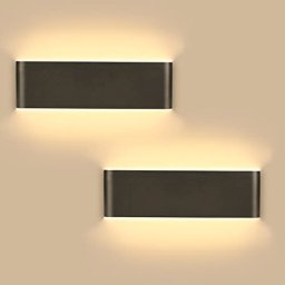 Luces led para espejo, lámparas de pared impermeables para baño, lámpara  plana LED blanca y negra, lámpara de pared interior moderna, iluminación de