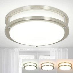 Lámpara LED de techo empotrada de 12 pulgadas, 28 W, lamparas de techo  plana para dormitorio, 6000 K, lámpara de techo redonda para baño, cocina
