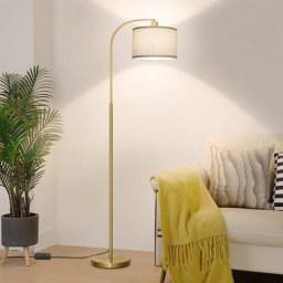  Lámpara de pie LED regulable, 5 niveles de brillo y 2 colores,  lámpara de pie de lectura de cuello de cisne flexible para sala de estar,  dormitorio, lámparas de pie táctiles