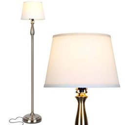 DLLT - Lámpara de pie LED moderna de esfera de 9 W, lámpara de pie de globo  de vidrio esmerilado para dormitorio, ahorro de energía, poste alto de