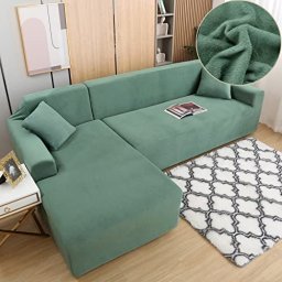  JLKC Funda de sofá cama sin brazos de 2 plazas, funda de  elastano verde azulado para sofá cama pequeño sin brazos y patas cubiertas,  funda plegable para sofá cama, se adapta