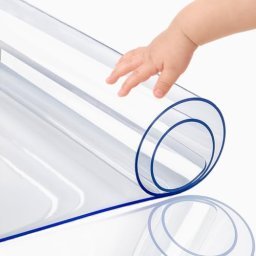 Protector de mesa plegable transparente de 16 x 22 pulgadas, tapete de PVC  transparente de vinilo de cristal, impermeable, mantel de plástico para