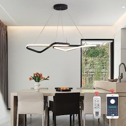 Iluminación colgante LED moderna para comedor y isla de cocina, luz  colgante regulable sin escalones con atenuación remota, lámpara de techo  ajustable