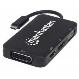Convertidor USB-C MANHATTAN 4 en 1 para Audio/Video