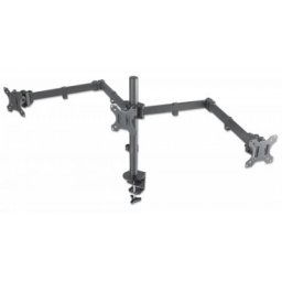 Soporte para monitor MANHATTAN movimiento articulado, 3 pantallas planas de 10