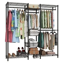 Perchero de madera portátil para ropa, estante de almacenamiento  independiente para ropa, barra colgante, marco triangular estable para  entrada