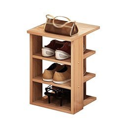 YITAHOME Armario de zapatos con puertas, armario de almacenamiento de  zapatos de 5 niveles con estantes abiertos, organizador de zapatos de  madera de