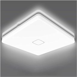 TOOWELL Luz con sensor de movimiento para interiores, funciona con pilas,  luz de techo inalámbrica redonda sin cableado para pasillo, cobertizo