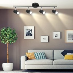  Foco de techo moderno para interiores, foco de acento LED,  accesorio de iluminación ajustable para montaje en techo, focos  direccionales giratorios de aluminio para galería de pasillo de cocina  (color blanco