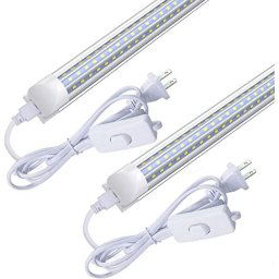  Airand Luces de techo LED enchufables de 2 pies de tubo LED de  5000 K enlazables, lámpara de techo envolvente de 18 W, luz de tienda con  cable para debajo del