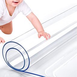 Protector de mesa transparente de 36 x 60 pulgadas, 0.079 in de grosor,  plástico transparente de PVC para mesa de comedor, cubierta protectora