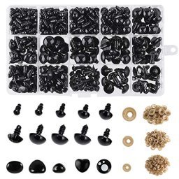 Ojos de seguridad de plástico para Amigurumi, 240 piezas de 6 mm a 14 mm,  color negro, sólidos para manualidades, juguete de ganchillo y animales de  peluche : : Hogar y Cocina