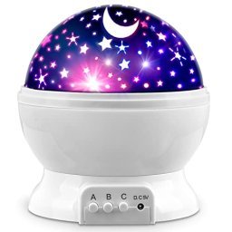 Proyector de luz nocturna para bebés, musical de luz nocturna LED y  rotación brillante de 360 ​​° con 8 películas de temas de música 6, lámpara