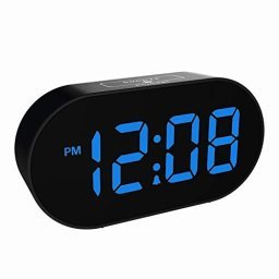 Reloj despertador de proyección, radio reloj despertador digital con  cargador USB, pantalla LED de espejo grande de 7.4 pulgadas, modo de  atenuación