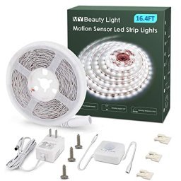 Paquete de 3 luces LED para armario que funcionan con pilas, 31 luces LED  recargables con sensor de movimiento para debajo del armario, luz nocturna  inalámbrica para pegar en cualquier lugar para