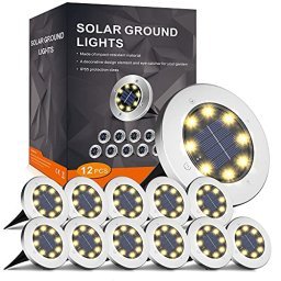 Luces solares para exteriores mejoradas, 18 luces LED impermeables para  paisaje, luz solar de pared, iluminación de paisaje de encendido/apagado