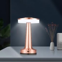 Lámpara de mesa LED de metal inalámbrica, lámpara de mesa táctil de  galvanoplastia, 3 niveles de brillo, recargable, plateada, para dormitorio,  para