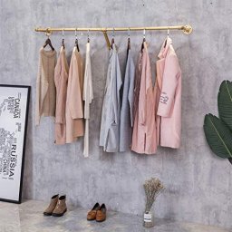 Estante de exhibición de ropa único – Perchero para colgar en la pared –  Estante para ropa – Estantes para tiendas minoristas (color negro, tamaño