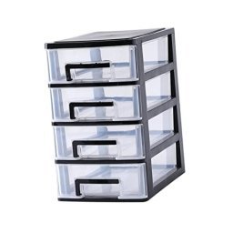 Pequeño organizador de escritorio de plástico con 9 cajones, Armario de  plástico para archivos: almacenamiento de oficina simplificado