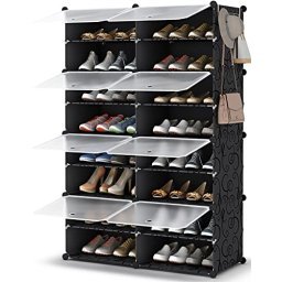Tribesigns Armario para zapatos, armario organizador de 18 pares con  puerta, estantes de almacenamiento modernos de 6 niveles para entrada,  pasillo