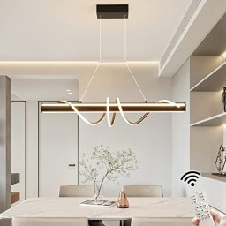 Iluminación colgante LED moderna para comedor y isla de cocina, luz  colgante regulable sin escalones con atenuación remota, lámpara de techo  ajustable