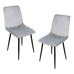  Silla de comedor tapizada con respaldo alto 2, silla de comedor  de tela con pernos de latón - Juego de sillas de comedor, silla de comedor  tapizada gris, patas de madera 
