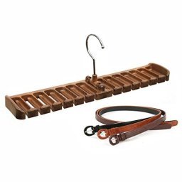 Colgador de cinturones Organizador de cinturones Organizador de cinturones  de madera Estante de exhibición Colgador de corbatas y cinturones montado  en la pared con gancho Estante de sujeción de cintu