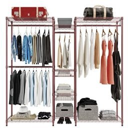 HOKEEPER Organizador de armario de pie con 6 estantes de metal, resistente  para colgar ropa, armario de almacenamiento resistente, para dormitorio
