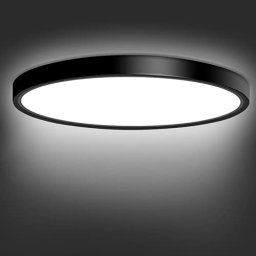 Lámpara LED de techo empotrada, luz de techo LED negra moderna de 9  pulgadas, 18 W 5000 K, perfil bajo, luces de techo delgadas de montaje en