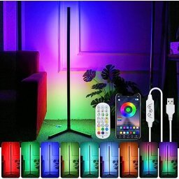 Lámpara de pie LED en espiral, 40 W, regulable, moderna lámpara de pie para  sala de estar con control remoto, colores ajustables continuos y brillo