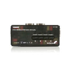 JUEGO DE CONMUTADOR SWITCH KVM 4 PUERTOS VIDEO VGA USB 2.0 CON CABLES Y AUDIO - 5X HD15 HEMBRA - 2X USB A HEMBRA - 2048X1536 - STARTECH.COM MOD. SV411KUSB