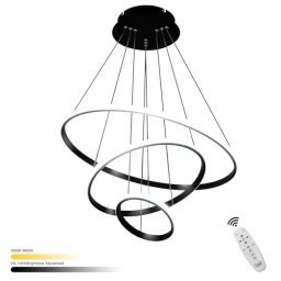 Viruhaka Lámpara colgante LED regulable para isla de cocina, 15 W, moderna  lámpara de comedor negra, 1 anillo, iluminación colgante para dormitorio
