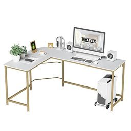  Escritorio esquinero en forma de L escritorio para computadora  mesa robusta para computadora escritorio para escribir escritorio para  juegos estación de trabajo, Metal Madera maciza, Negro : Hogar y Cocina