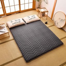  MAXYOYO - Colchón tipo futón japonés, acolchado, para cama,  extra grueso, plegable, transpirable, tumbona para el suelo, cama de  invitados para camping (color gris oscuro, tamaño Queen) : Hogar y Cocina