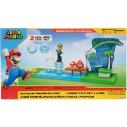 SUPER MARIO Figuras de Acción Sparkling Waters Playset Luigi