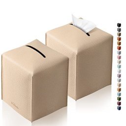 mDesign - Caja de pañuelos de metal cuadrada para baño, tocador, aparador  de dormitorio, mesitas de noche, escritorios y mesas