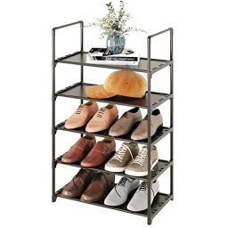  FKUO Zapatero de 6 niveles para armario, zapateros estrechos de  metal de tela de malla, ahorro de espacio, organizador de almacenamiento de  zapatos pequeños para entrada, pasillo, dormitorio (negro, 6 