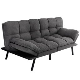  Sofá cama futón plegable, sofá de espuma viscoelástica, sofá  cama convertible, sofá plegable de tela de algodón y lino Tatami para  espacios pequeños sala de estar (color : lino gris, tamaño