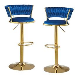  Cojines redondos antideslizantes para asiento de cocina y  comedor, cojines altos para silla de bar, con lazos para comedor, sillas de  cocina, taburete alto, asiento de bar (color: azul-B, tamaño: 11.8 in) 