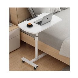 SAIJI Mesa de cama para laptop, mesa de cama ajustable de cuero de PVC,  escritorio de pie portátil con cajón de almacenamiento, mesa plegable para