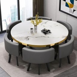 Mesa de comedor redonda moderna de madera mesa de cocina de 35 pulgadas  Mesa circular para mesa de café de ocio (negro)