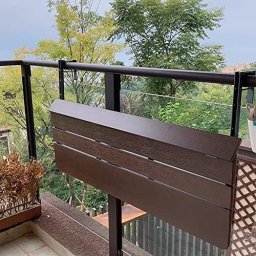 Mesa de barandilla plegable, mesa plegable de balcón al aire libre,  impermeable, antioxidante, soporte de flores plegable para balcón, terraza