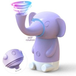 Vibrador Elefante Ventosa Consolador Giratorio Masajeador Pezón Masturbador Femenino