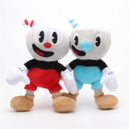 Peluche Videojuego Set 2 Piezas Cuphead Kawaii Regalo Suave Felpa Juguetes Niños