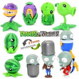 5 Figuras Colección Armable Plantas Zombies Transformacion Regalo