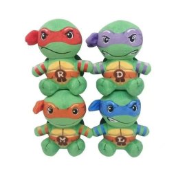 4 Peluches Serie Animada Tortugas Ninja TMNT Felpa Juguetes Niños Original