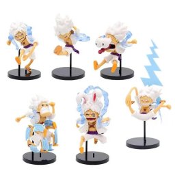 5 Figuras de Colección Anime One Piece Luffy Sun God Nika PVC